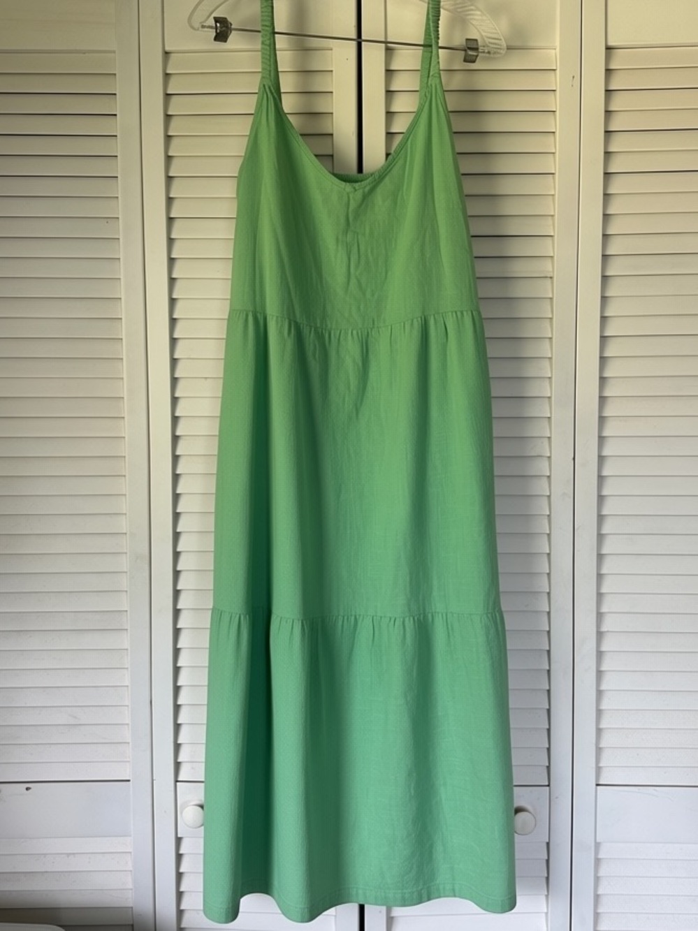 Roxy Light Green Tiered Spaghetti-Strap Maxi Dress